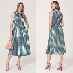 Kate Spade Plaid Poplin Shirtdress Blue Glow Mainline NWT Size Small Dress
